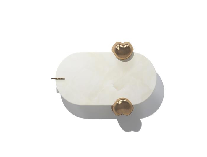 Candy Elliptical Coffee Table Natural Bronze