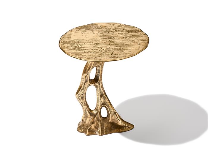 Fossil Side Table — Bronze