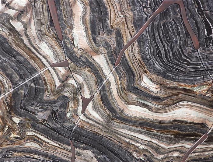 Erosion Dining Table Aged Aluminum