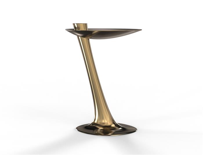 Surf Cocktail Table Natural Bronze Straw Marquetry