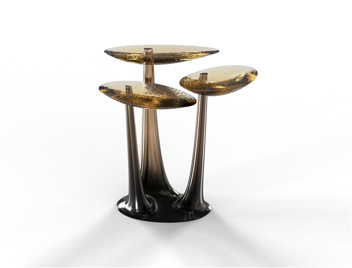 Lily Dark Bronze To Natural Bronze Glass Top