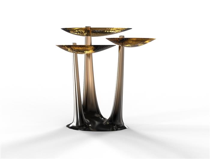 Lily Dark Bronze To Natural Bronze Glass Top