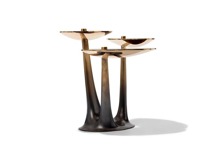 Lily Side Table Dark To Naturel Bronze