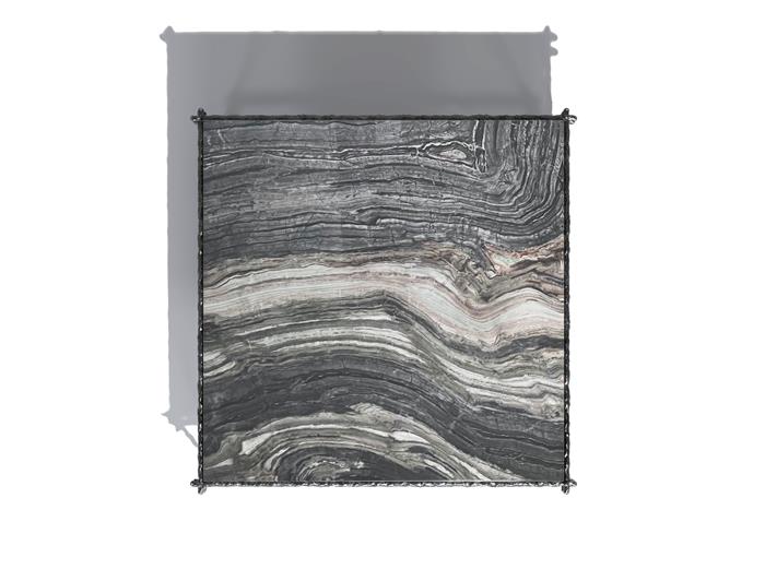 Draft Square Coffee Table Aged Aluminum