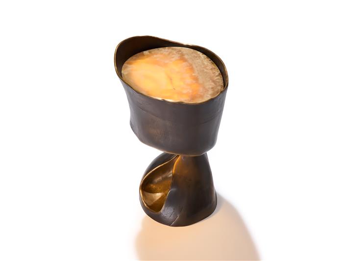 Mira Lamp — Dark-Patinated Bronze / Onyx