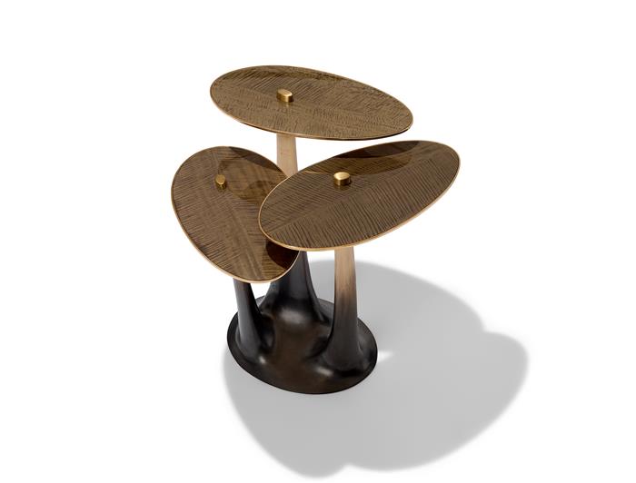 Lily Side Table Dark To Naturel Bronze