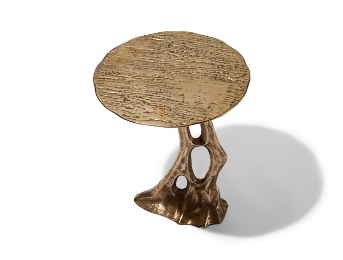 Fossil Side Table — Bronze