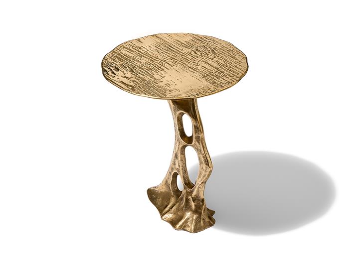 Fossil Side Table — Bronze