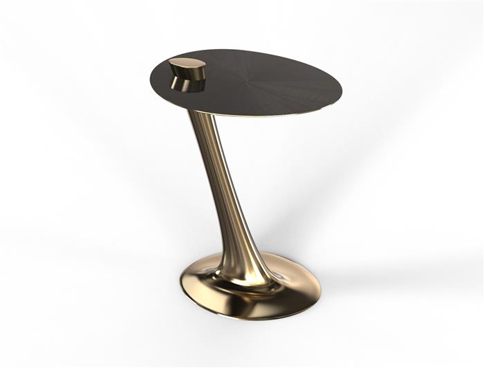 Surf Cocktail Table Natural Bronze Straw Marquetry