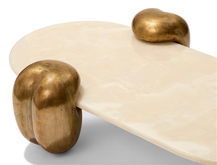 Candy Elliptical Coffee Table Natural Bronze
