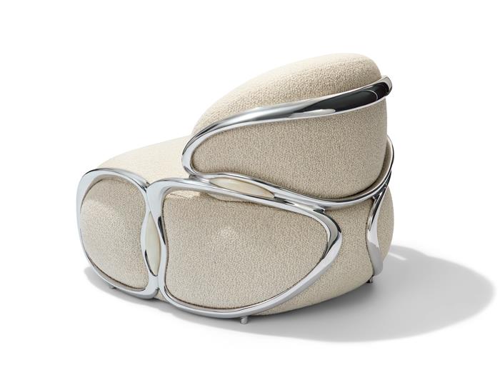 Cell Chair Polished Aluminum