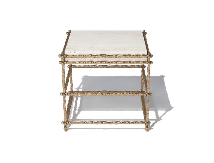 Draft Side Table Natural Bronze