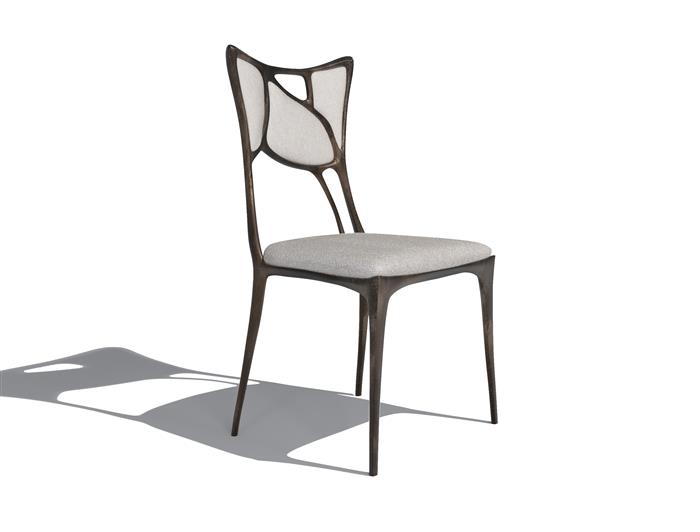 Erosion Dining Chair Aged Aluminum