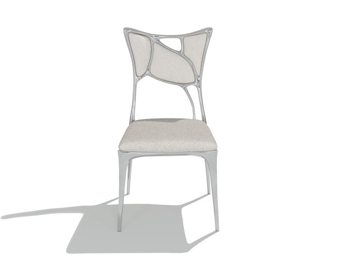 Erosion Dining Chair Polished Aluminum
