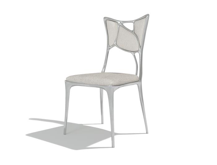 Erosion Dining Chair Polished Aluminum