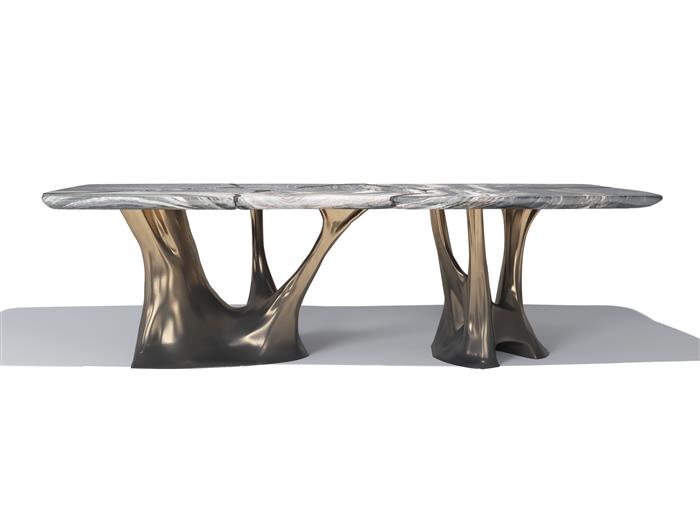 Erosion Dining Table Dark To Natural Bronze Gradient