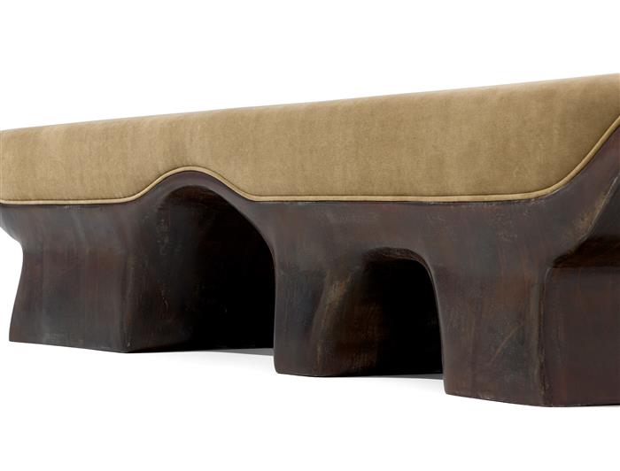 Fluora Bench Aged Aluminum