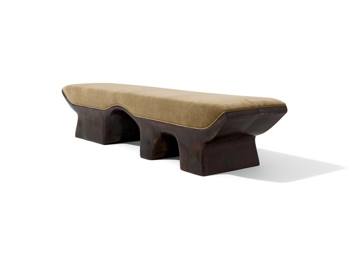 Fluora Bench Aged Aluminum