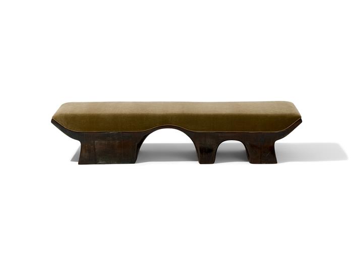 Fluora Bench Aged Aluminum