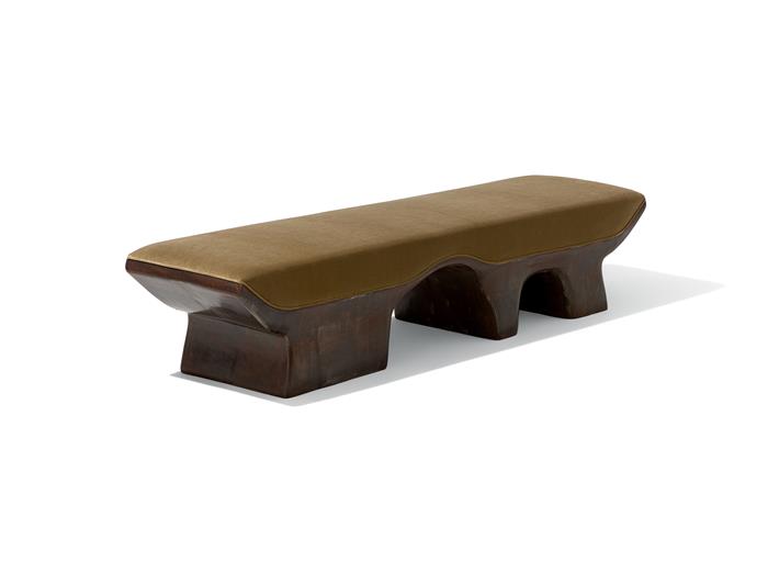 Fluora Bench Aged Aluminum