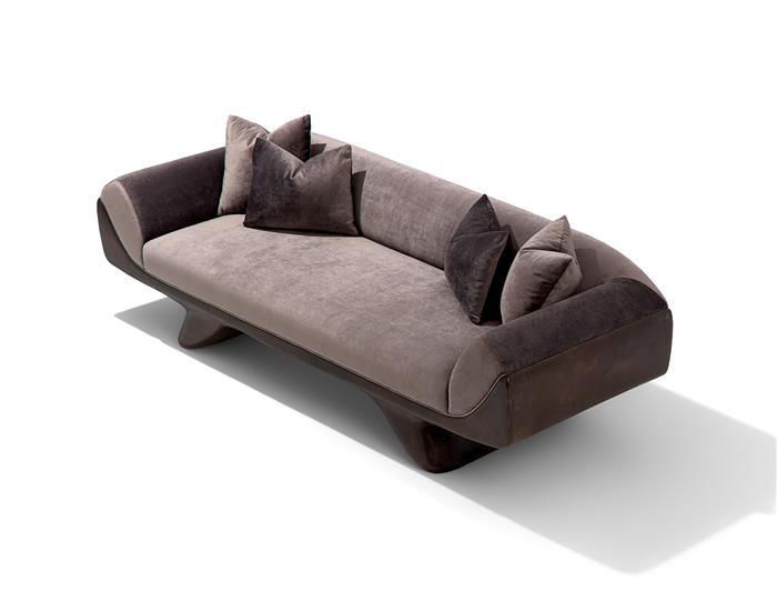 Fluora Sofa Aged Aluminum