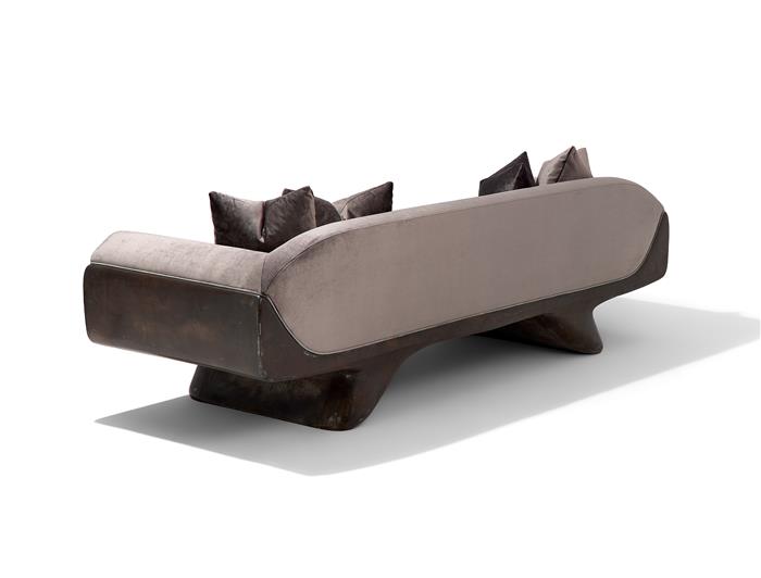 Fluora Sofa Aged Aluminum