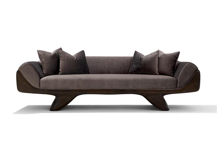 Fluora Sofa Aged Aluminum
