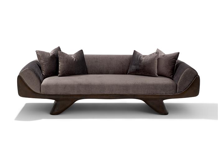 Fluora Sofa Aged Aluminum