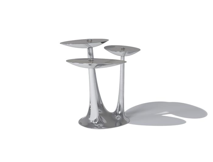 Lily Side Table Polished Aluminum