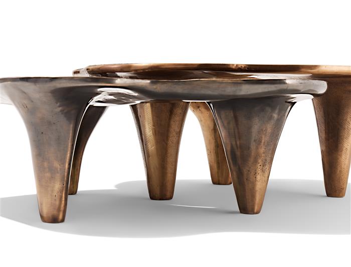Yin Yang Coffee Table Dark Bronze  & Natural Bronze