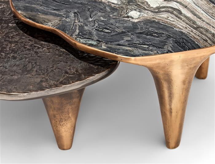 Yin Yang Coffee Table Dark Bronze  & Natural Bronze