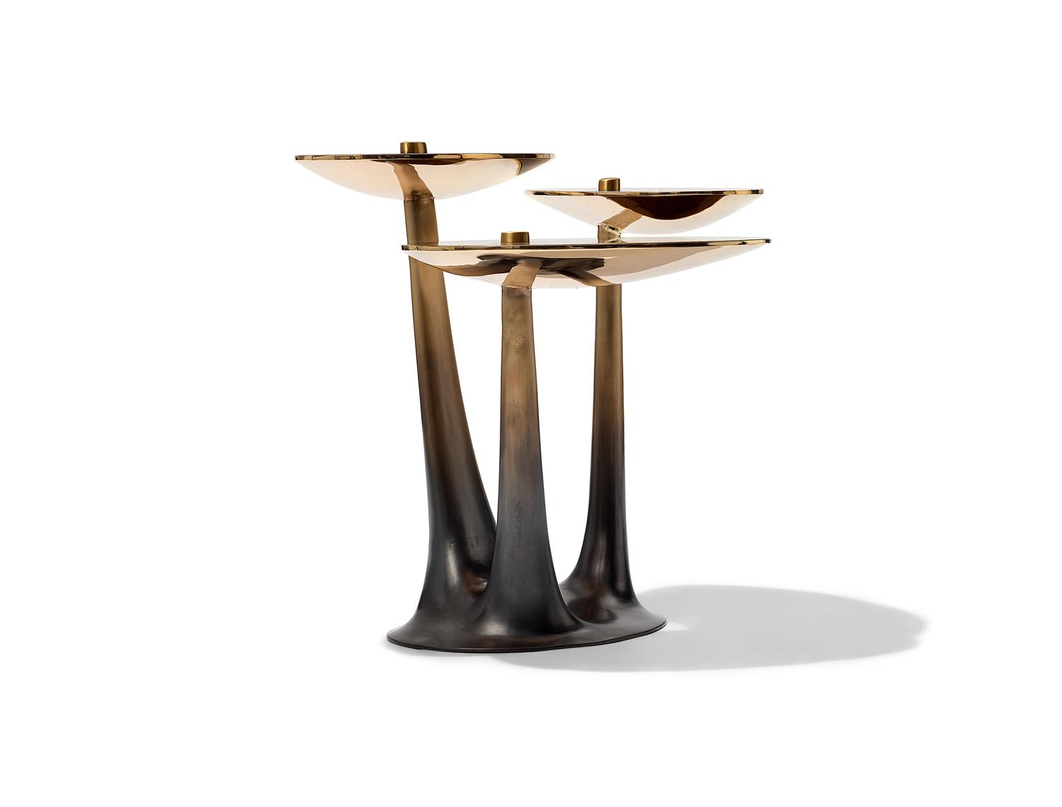 Lily Side Table Dark To Naturel Bronze