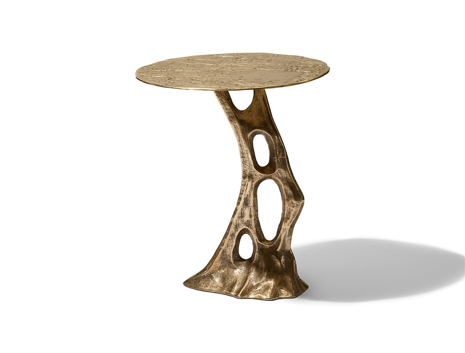 Fossil Side Table — Bronze