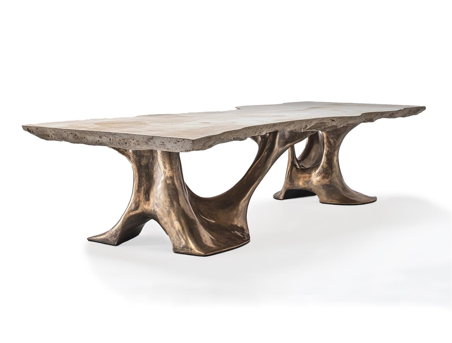 Erosion Dining Table Dark To Natural Bronze Gradient