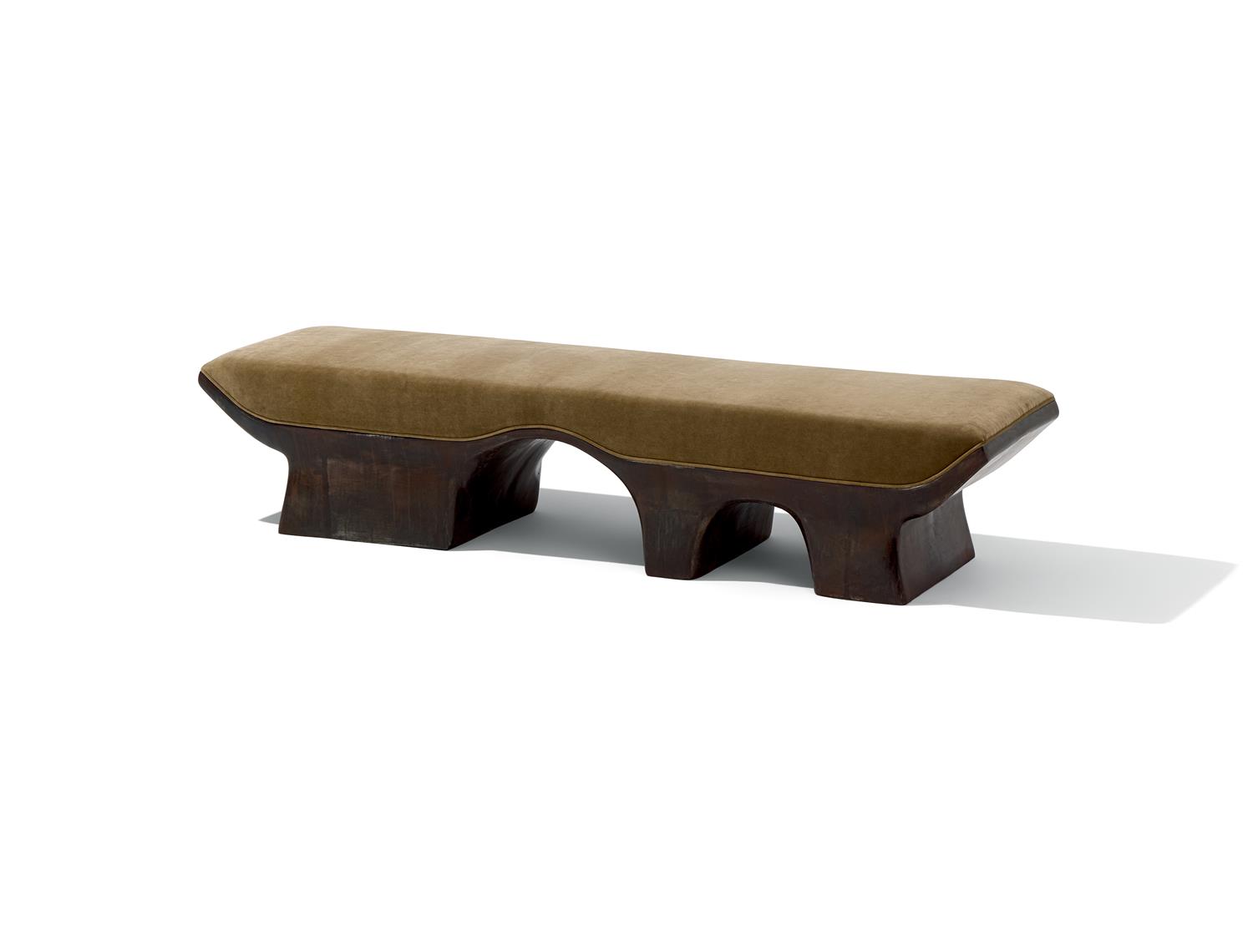 Fluora Bench Aged Aluminum