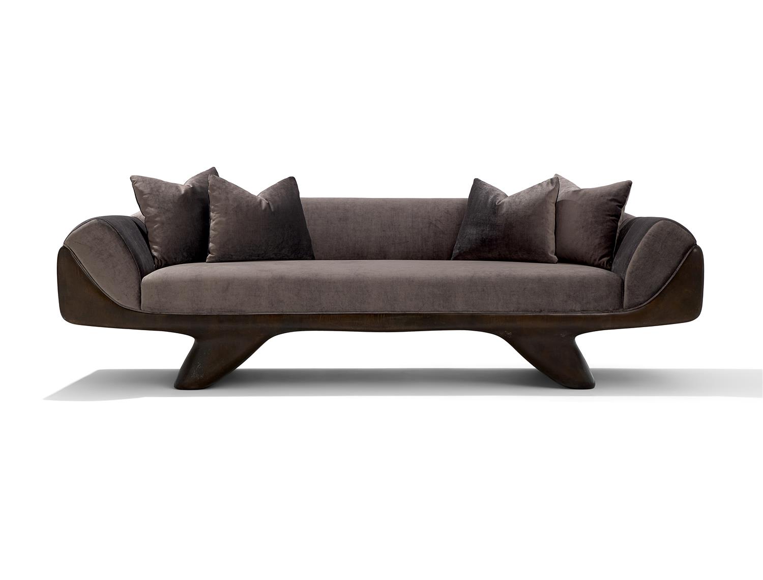 Fluora Sofa Aged Aluminum
