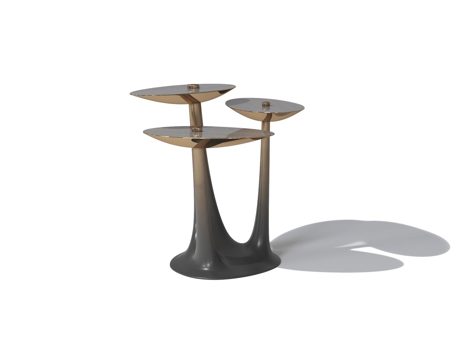 Lily Side Table Dark To Naturel Bronze