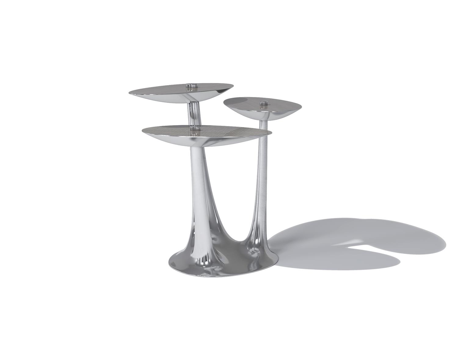 Lily Side Table Polished Aluminum