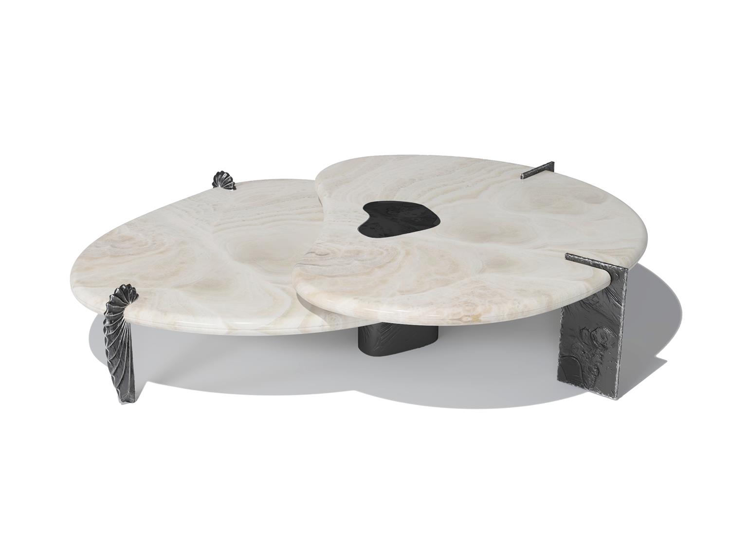 Nautilus Coffee Table Aged Aluminum