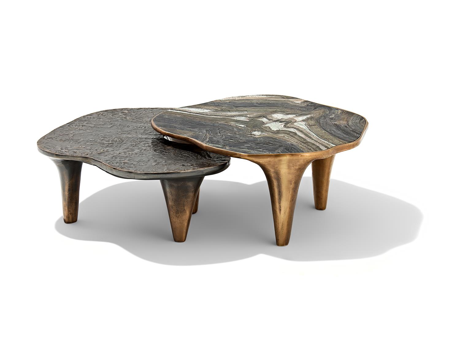 Yin Yang Coffee Table Dark Bronze  & Natural Bronze